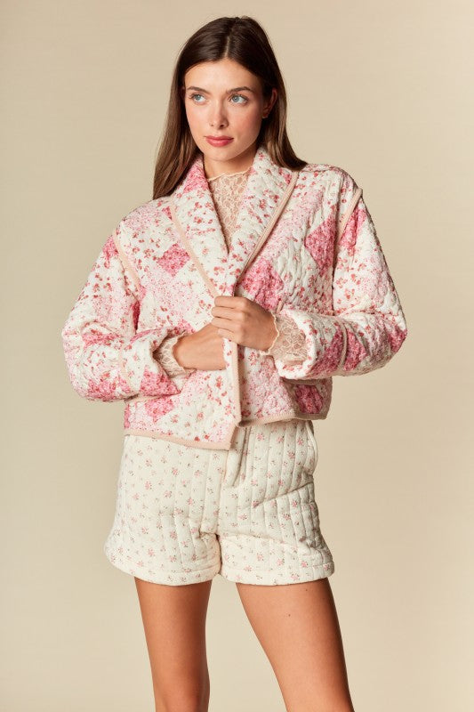 Floral Patchwork Quilted Jacket