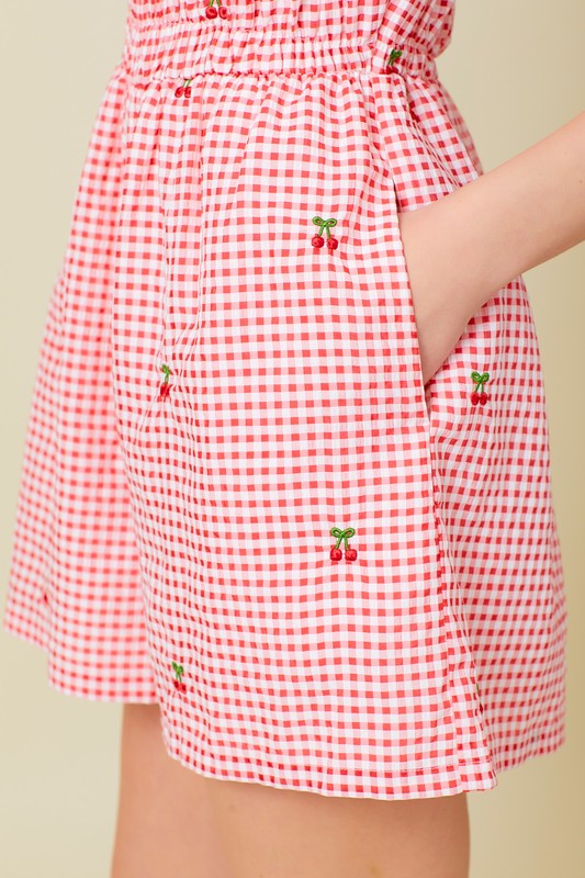 Carter’s Best Friend Embroider Cheery Shorts Romper