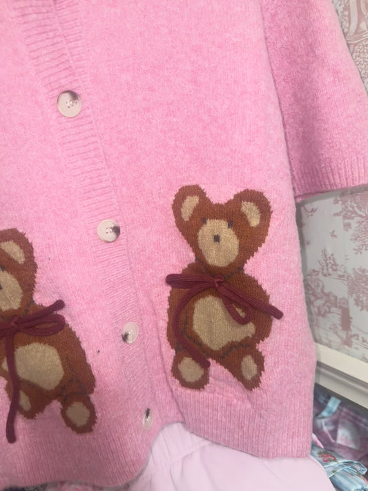 Beary Girly Teddy Cardigan