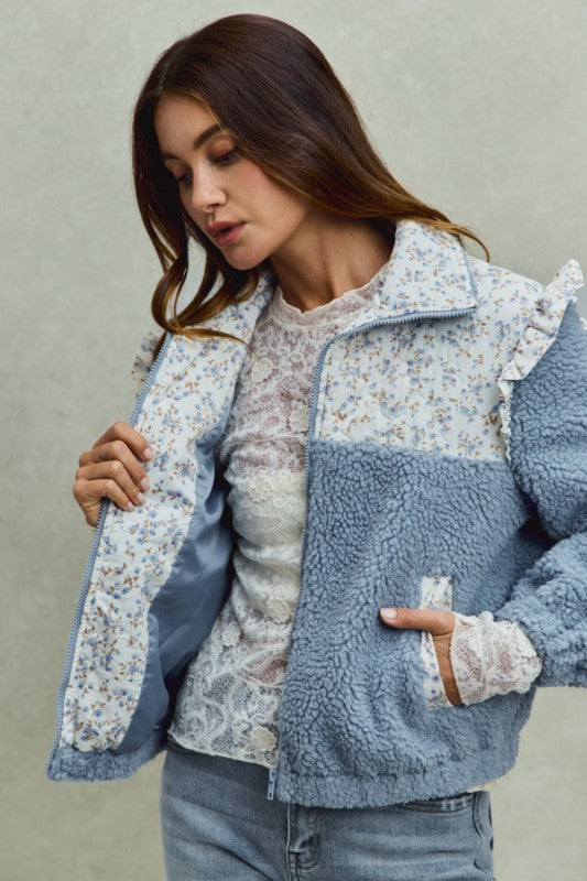 Faux Fur Sherpa Pull Jacket