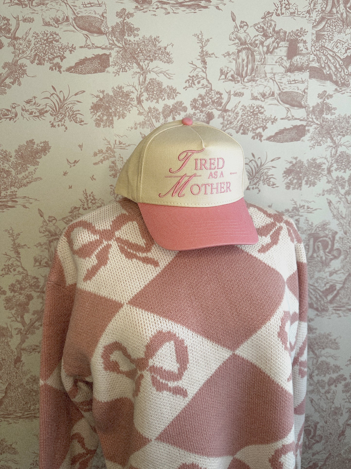 Tired As a Mother - Vintage Trucker Hat PINK