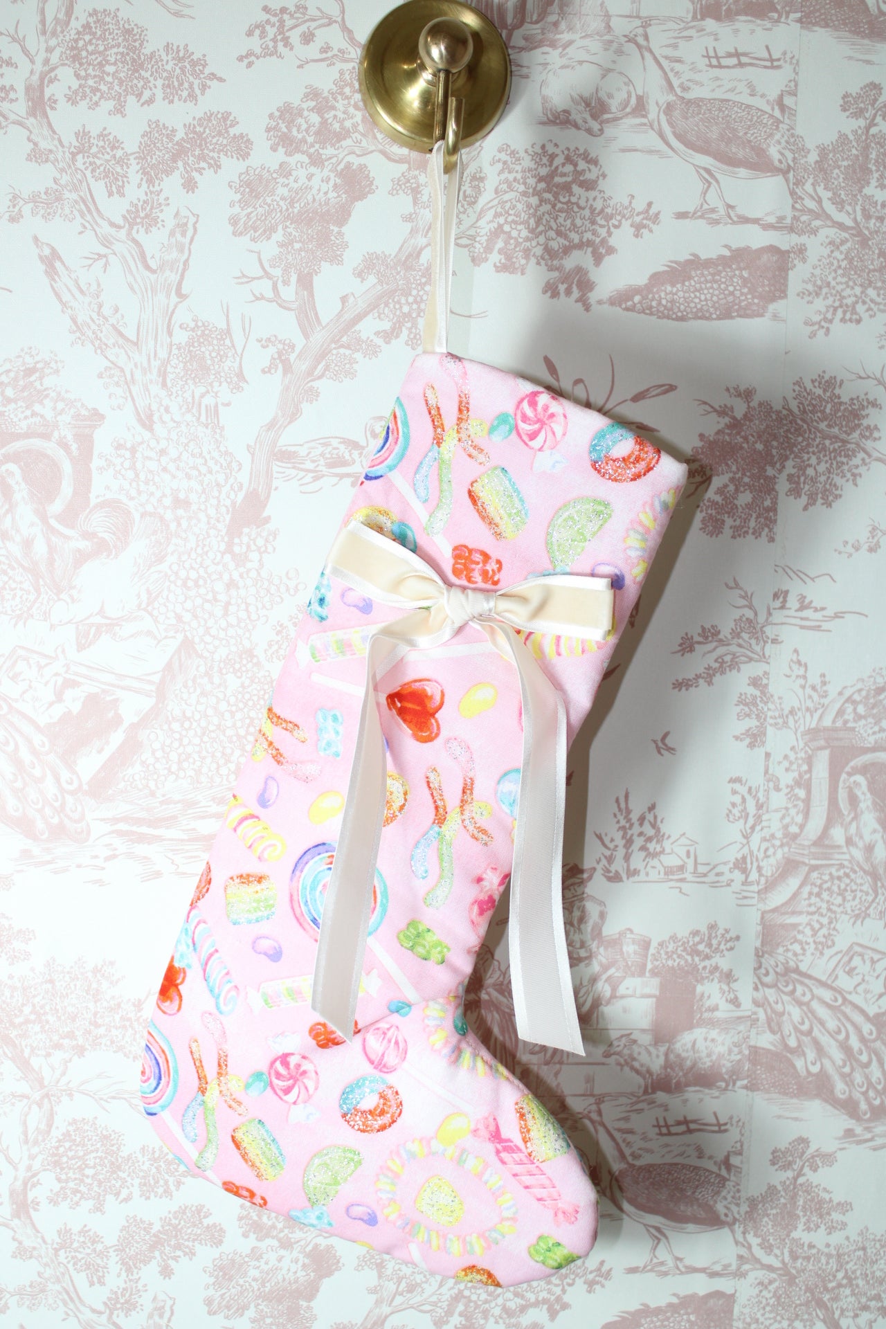 Candyland Handmade Stocking With Bow