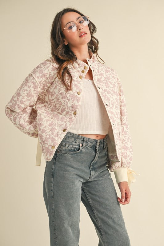 Quilted jacket With Ribbon