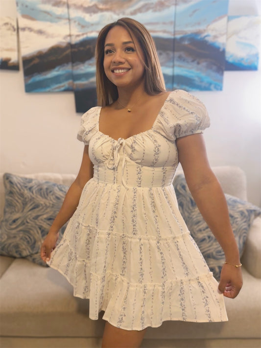 Bella Flor Puff Sleeve Mini Dress