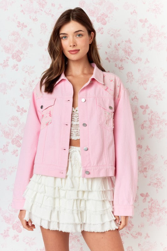 Dainty Dahlia Twill Cotton Jacket