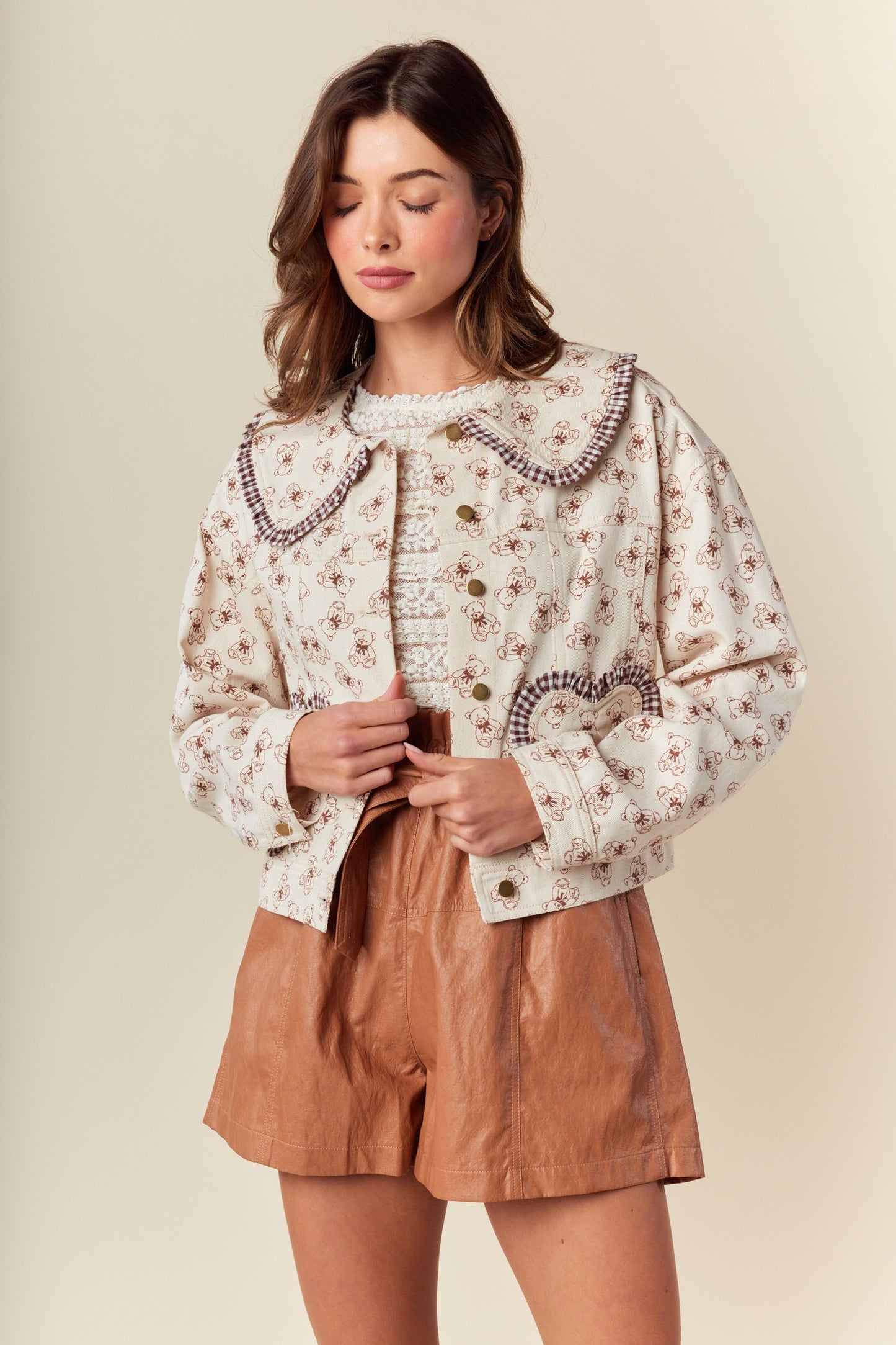 My Sweet Love Gingham Ruffle Jacket