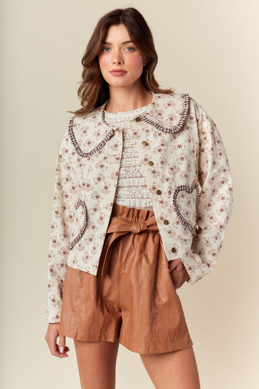 My Sweet Love Gingham Ruffle Jacket