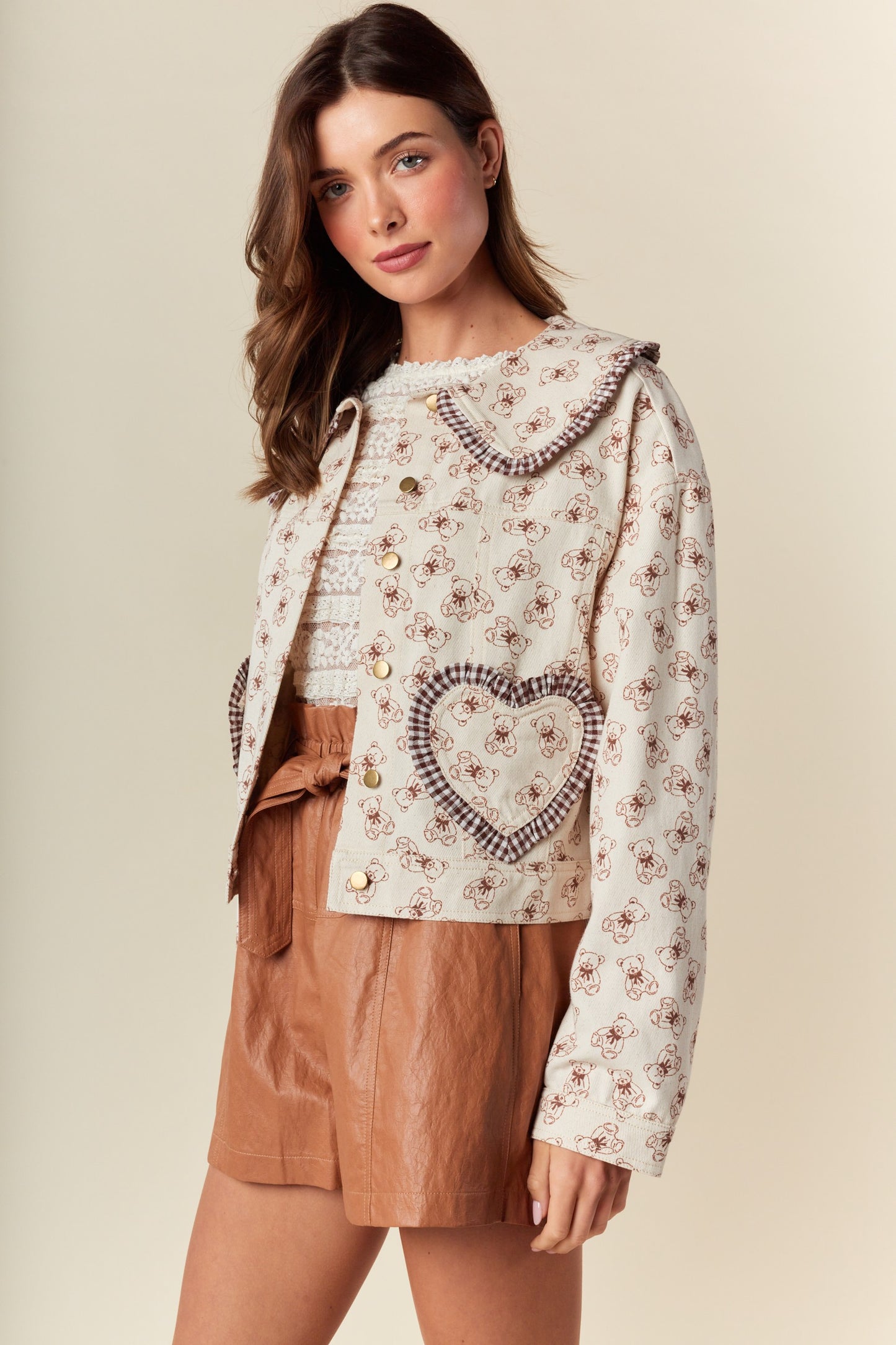 My Sweet Love Gingham Ruffle Jacket