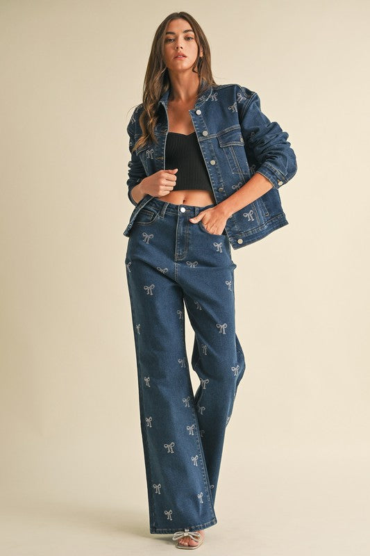 San Fernando Kingdom Cotton Bow Denim Pants
