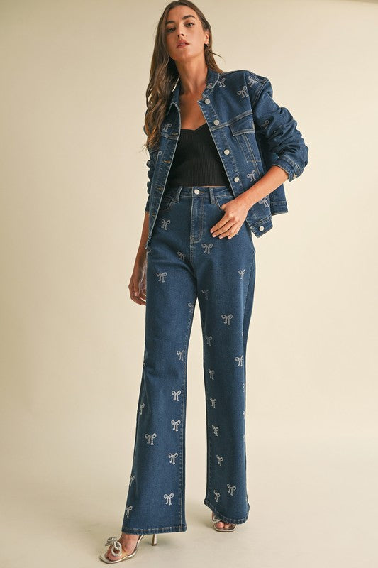 San Fernando Kingdom Cotton Bow Denim Pants