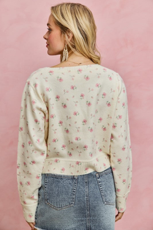Floral Cardigan Sweater