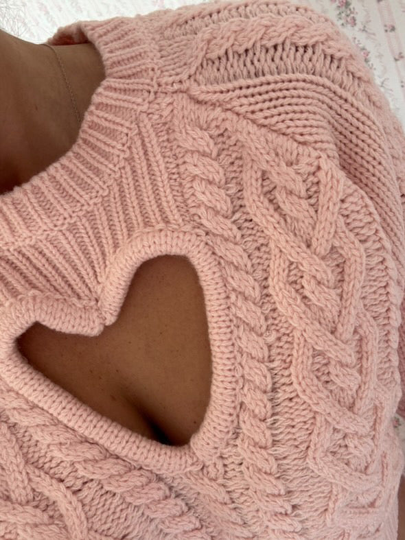 My Heart Beats For You Heart Cut Out Sweater