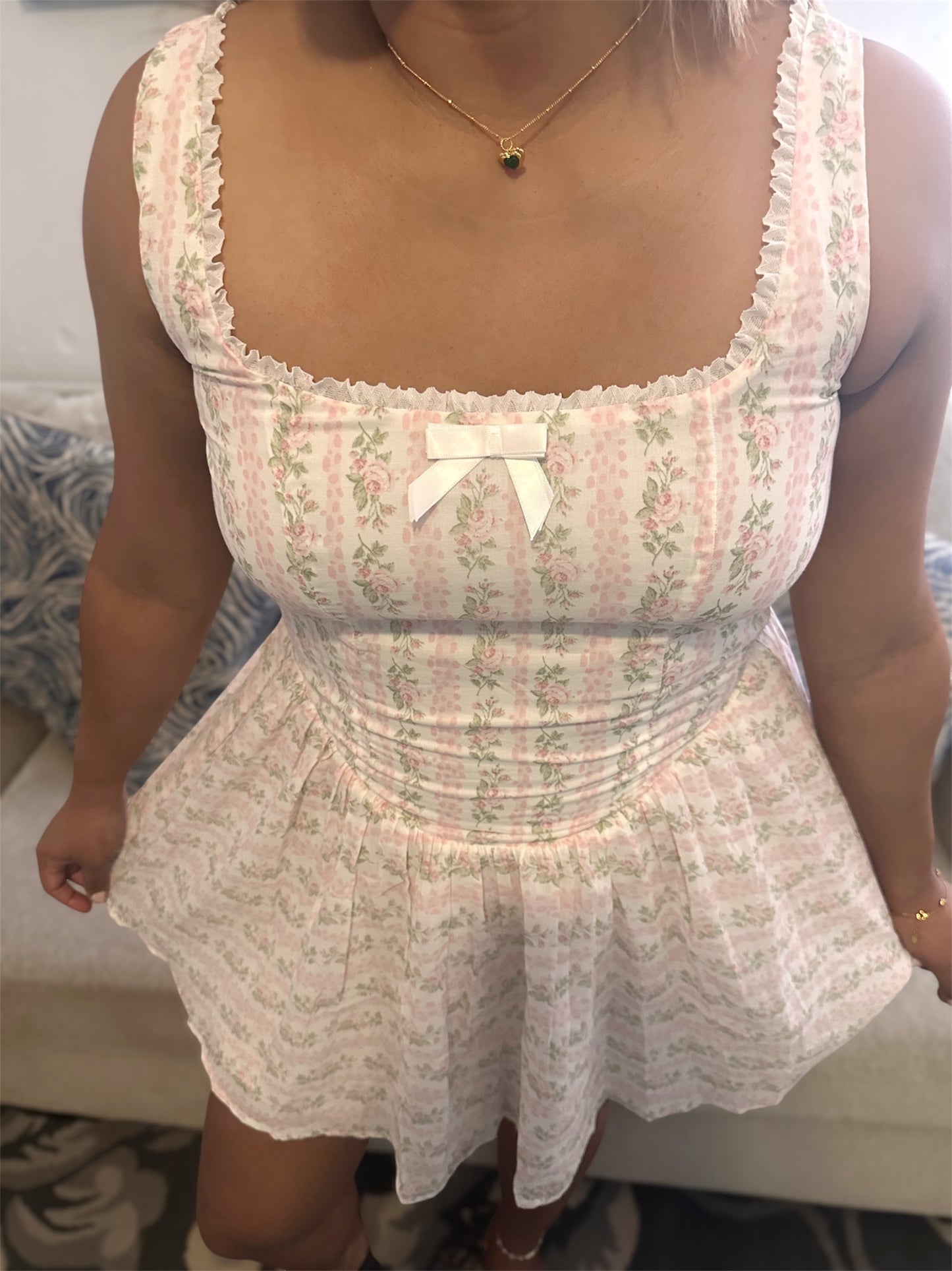Emybell Floral Pink Mini Dress