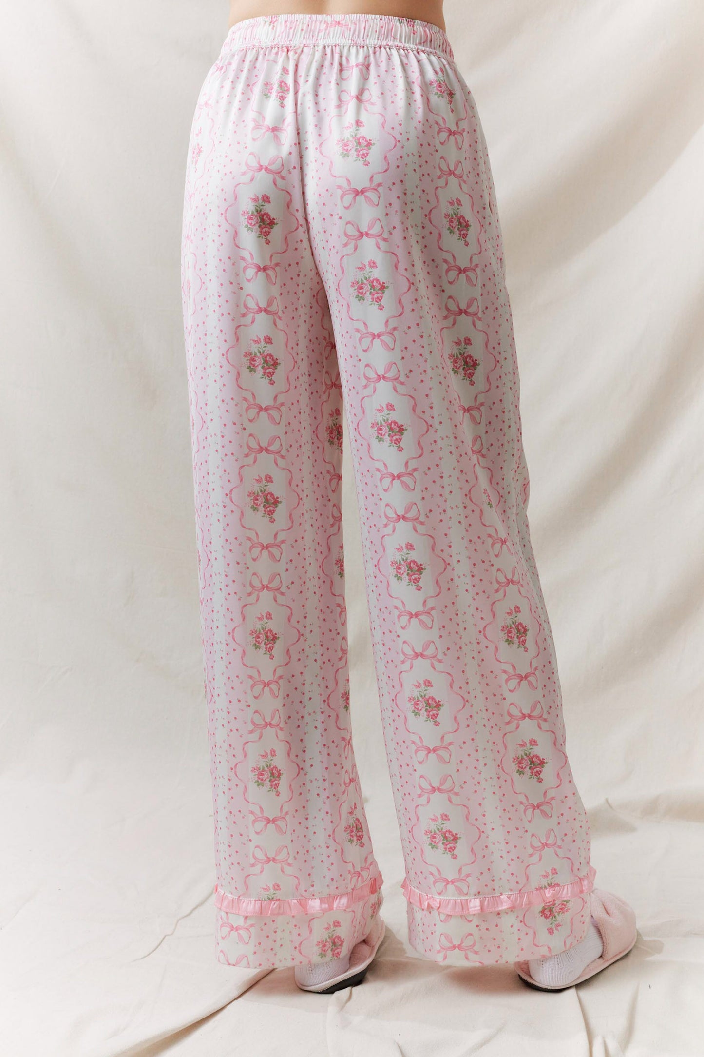 Pink Bows Satin Pajama Set Pre Order