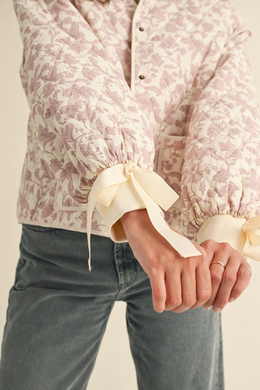 Quilted jacket With Ribbon