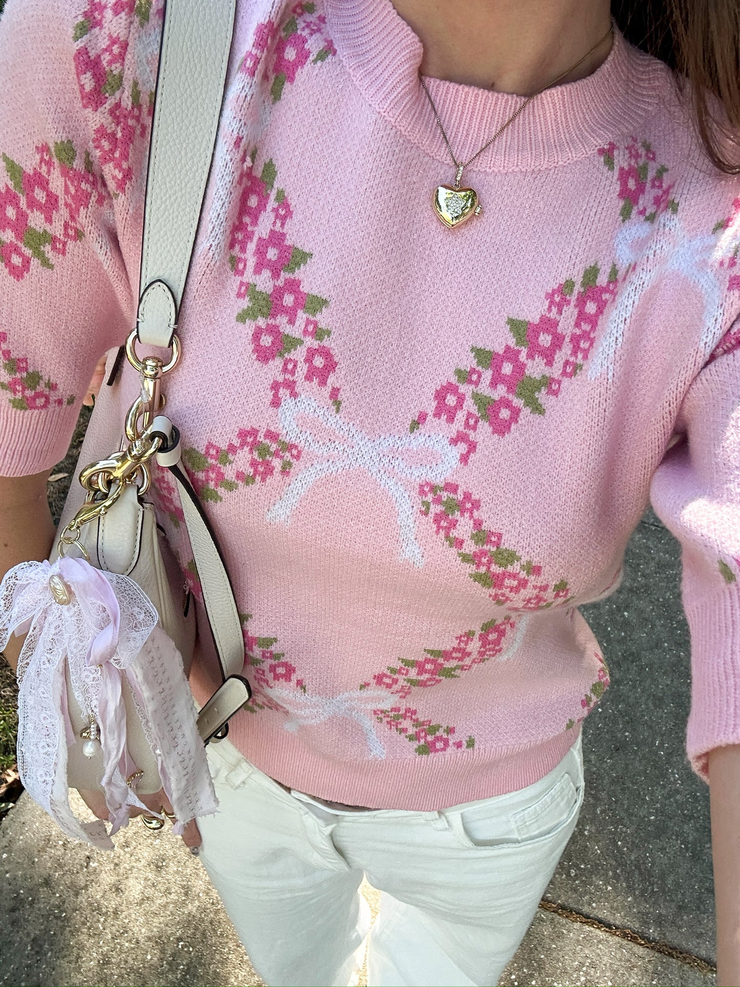 Enchanted Flowers Sweater Knit Top