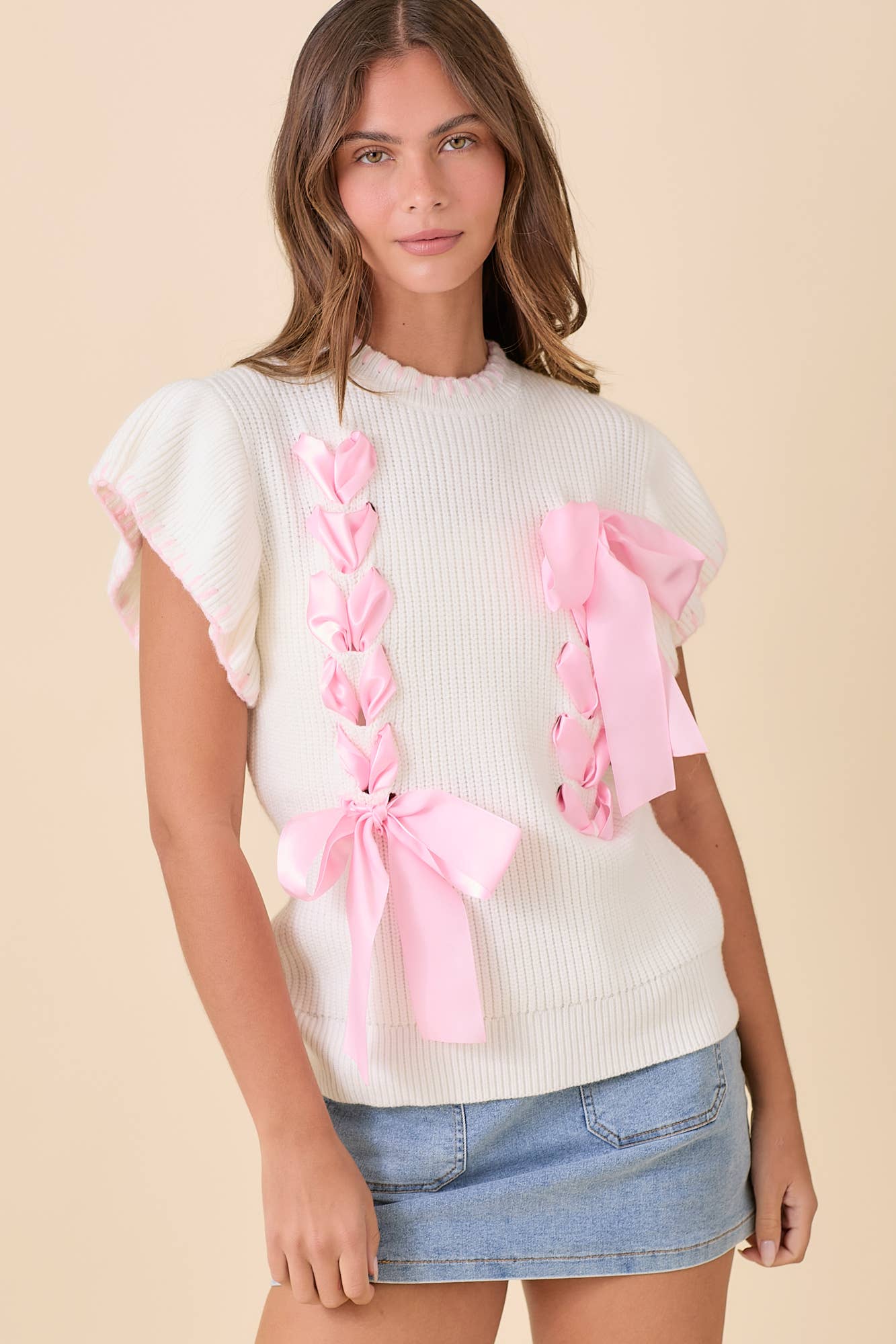 Oh Cupid! Pink Sweater Knit Top