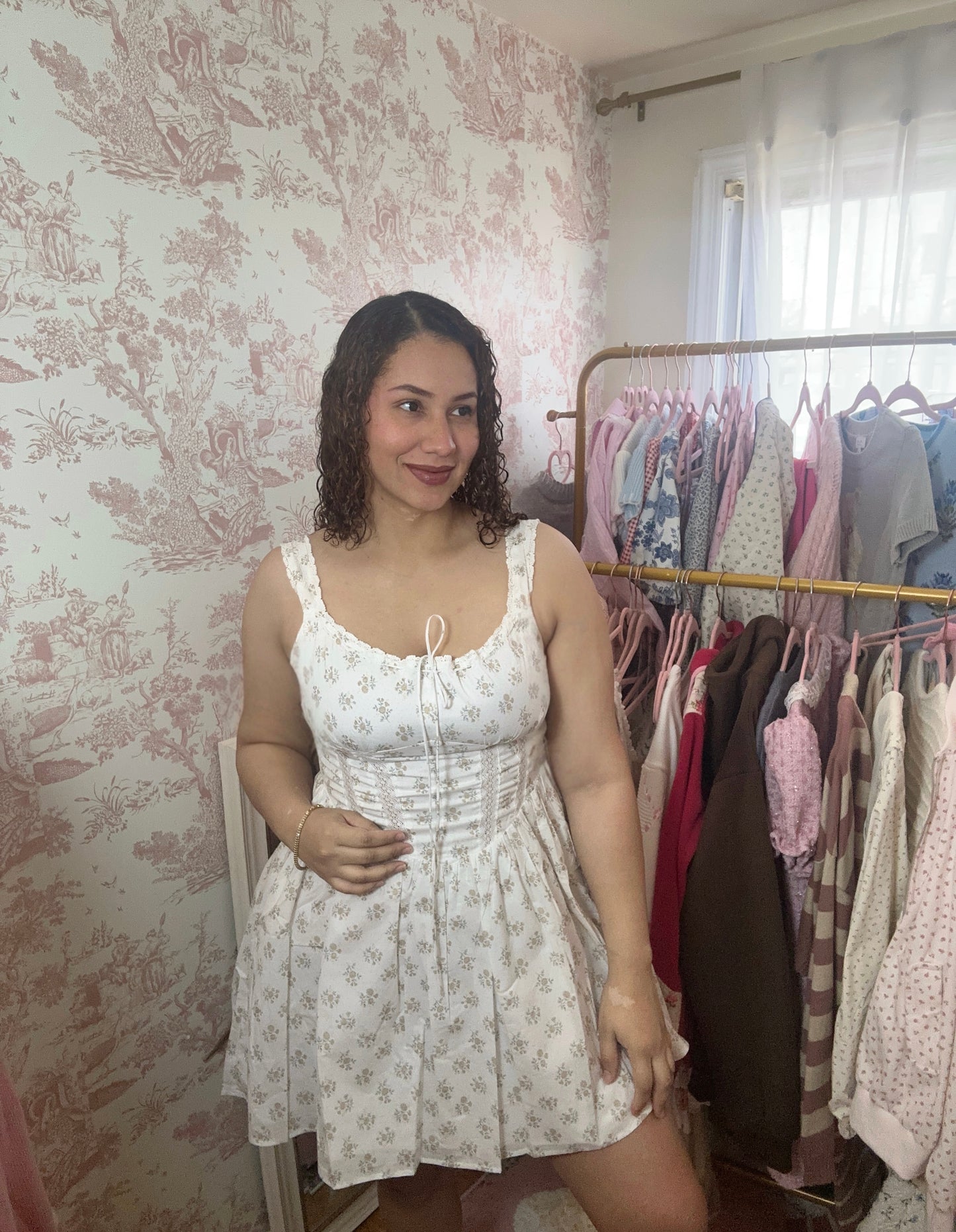 Floriwinkle Corset Cotton Mini Dress