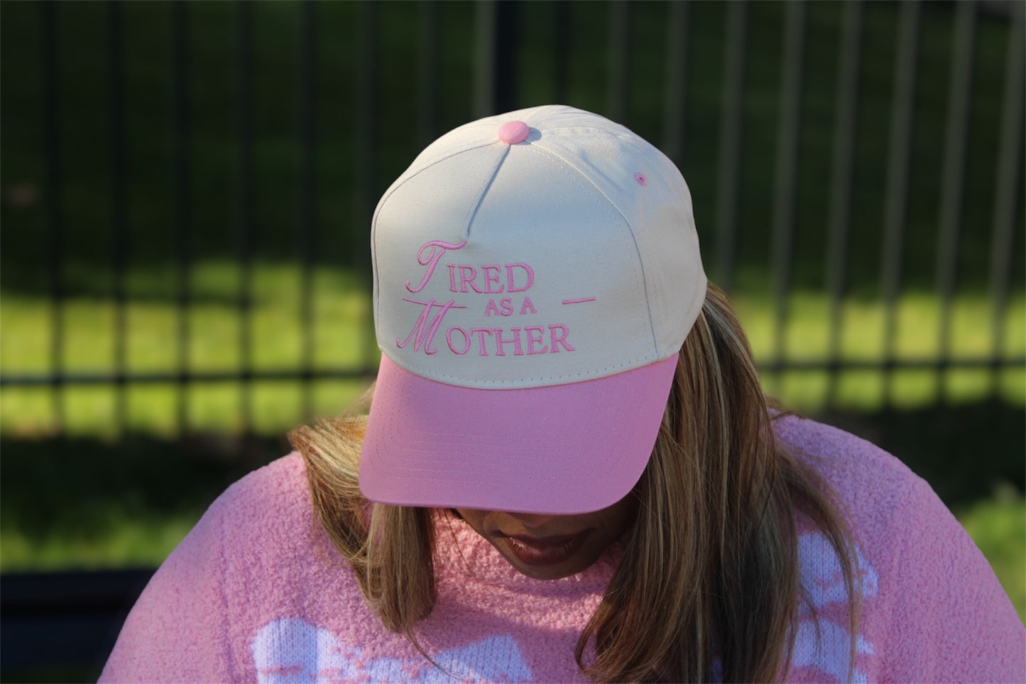 Tired As a Mother - Vintage Trucker Hat PINK