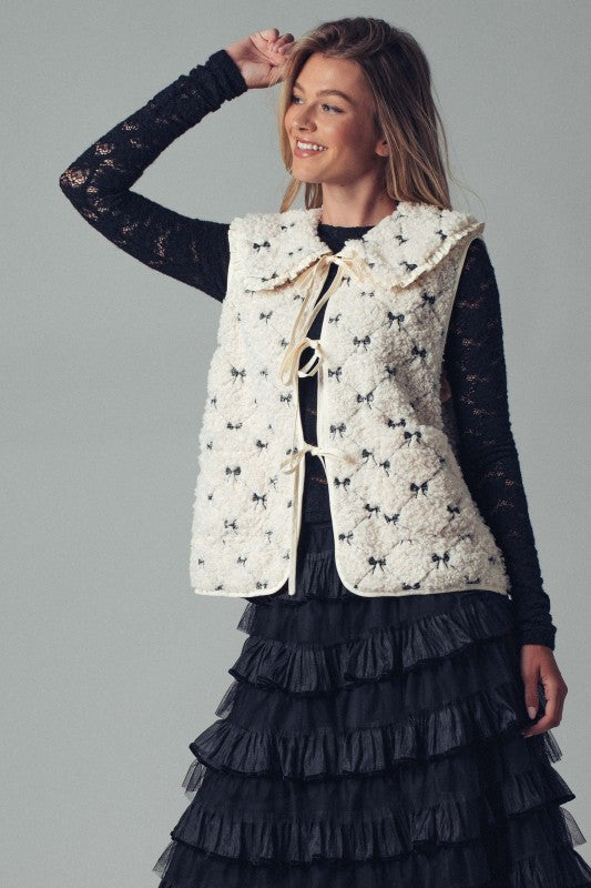 Sweet Bows Sherpa Vest