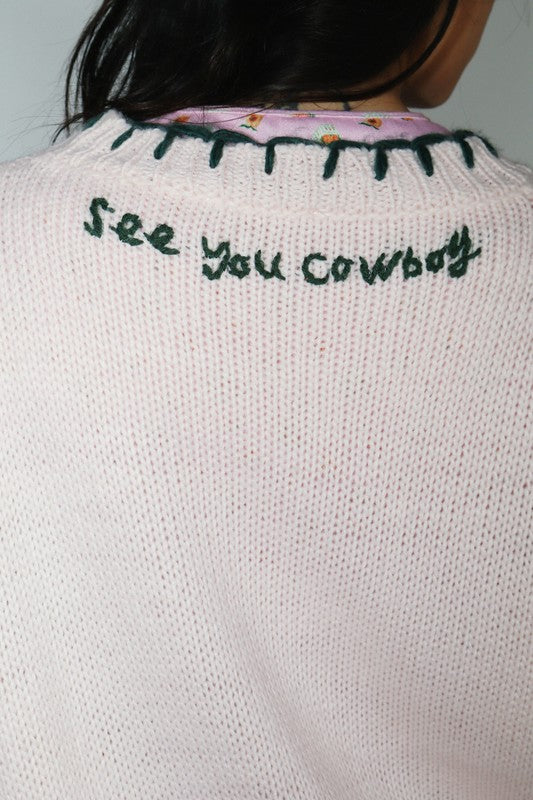 Pink ponies oversized sweater