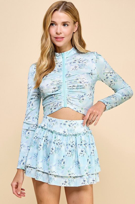 Gymnessa Blue Sportswear Set Jacket and Skort
