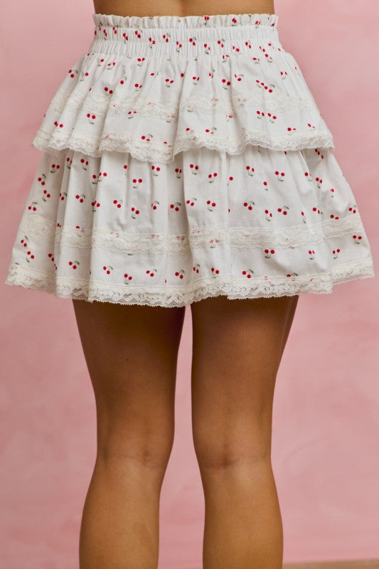 Cherry Waist Mini Skirt