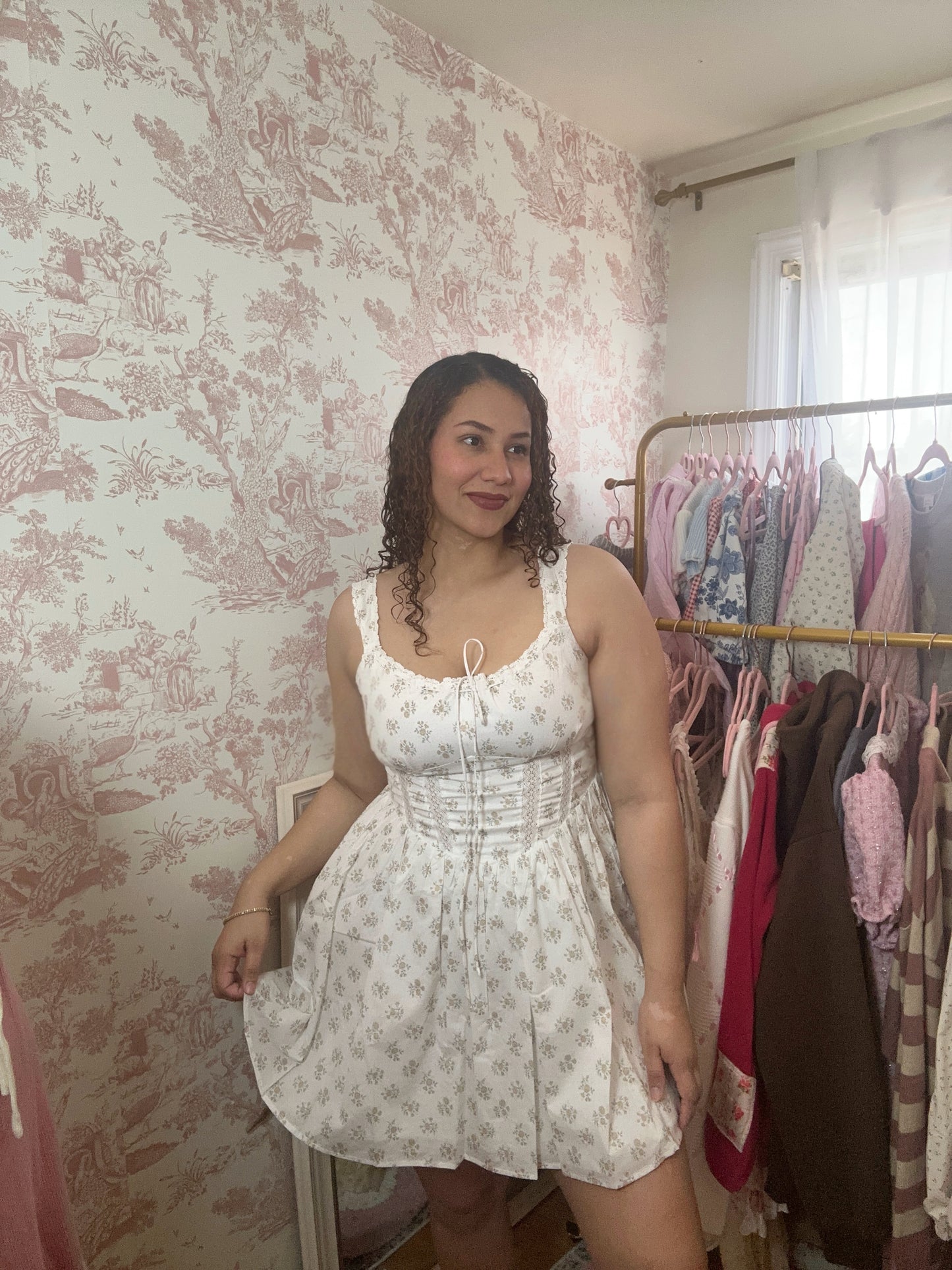 Floriwinkle Corset Cotton Mini Dress
