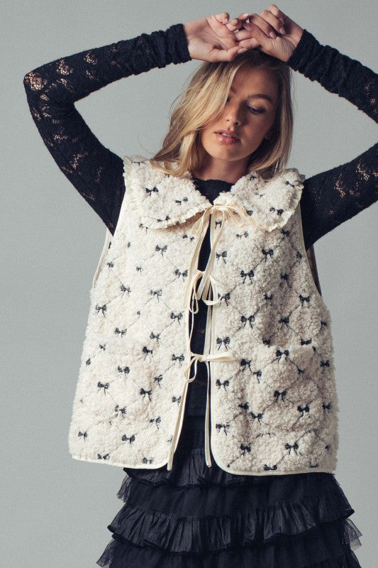 Sweet Bows Sherpa Vest