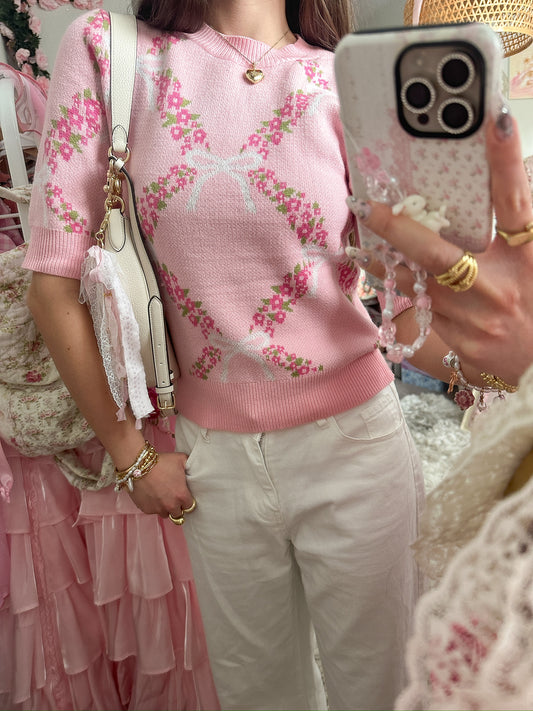 Enchanted Flowers Sweater Knit Top