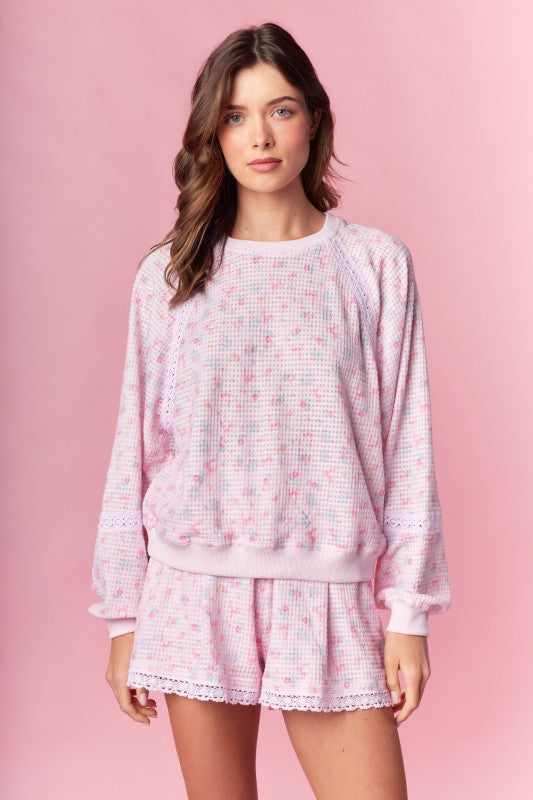 Bows and Kisses Waffle Lounge Set