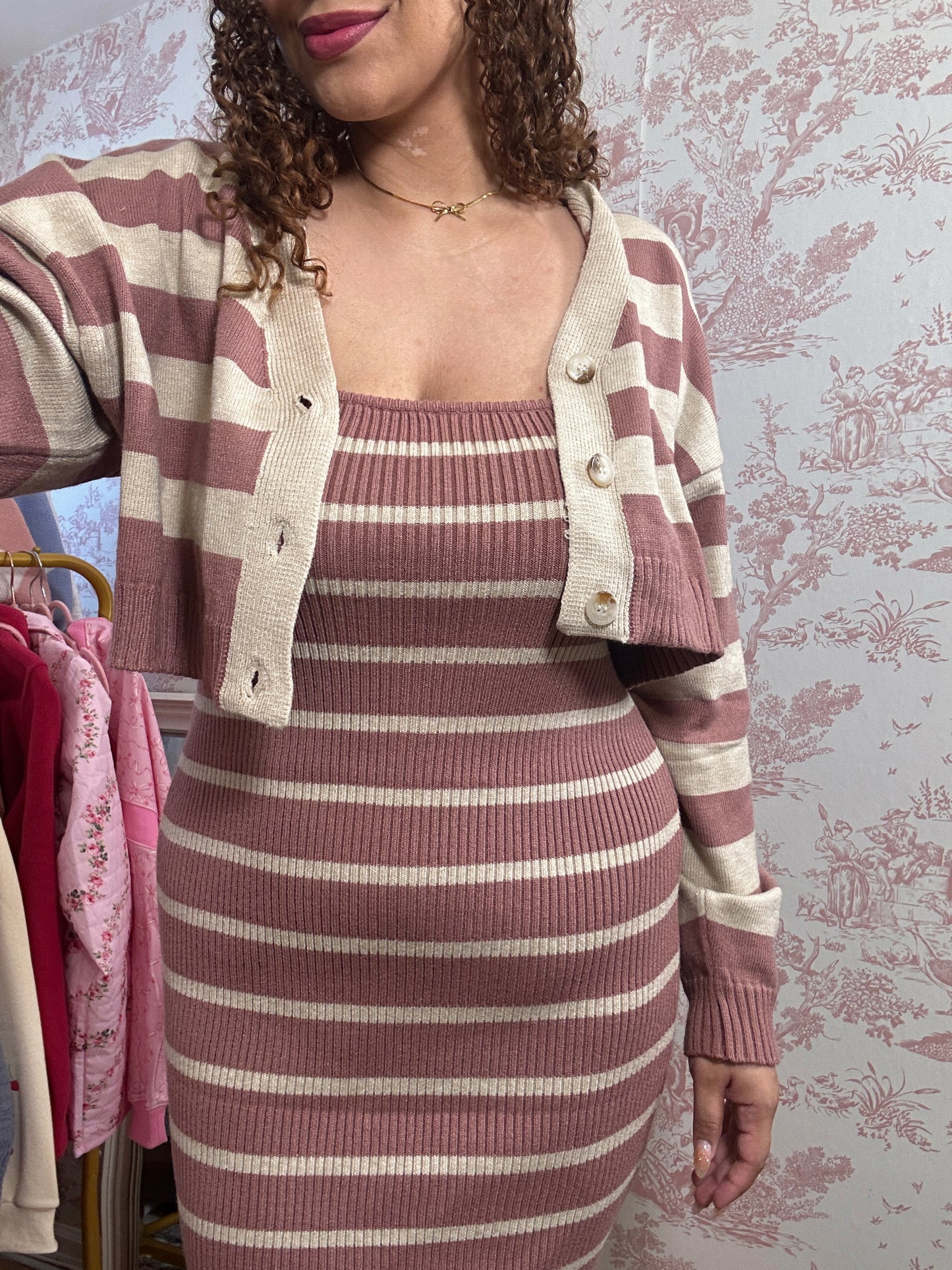 Fiona’s Diner Oversized Dress and Cardigan Set