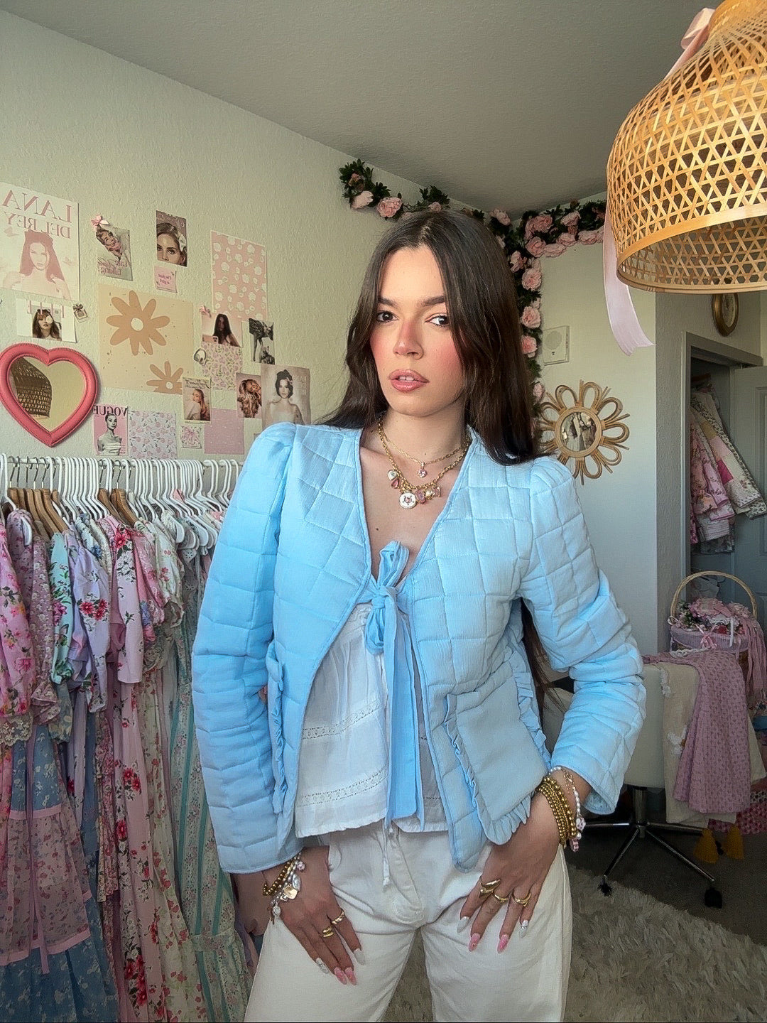 Timeless Garden Blue Cotton Reversible Cardigan