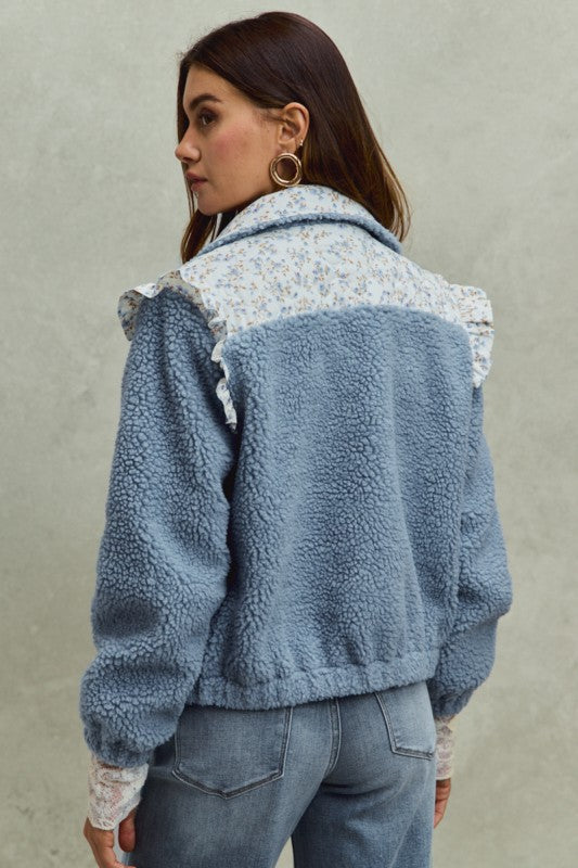 Faux Fur Sherpa Pull Jacket
