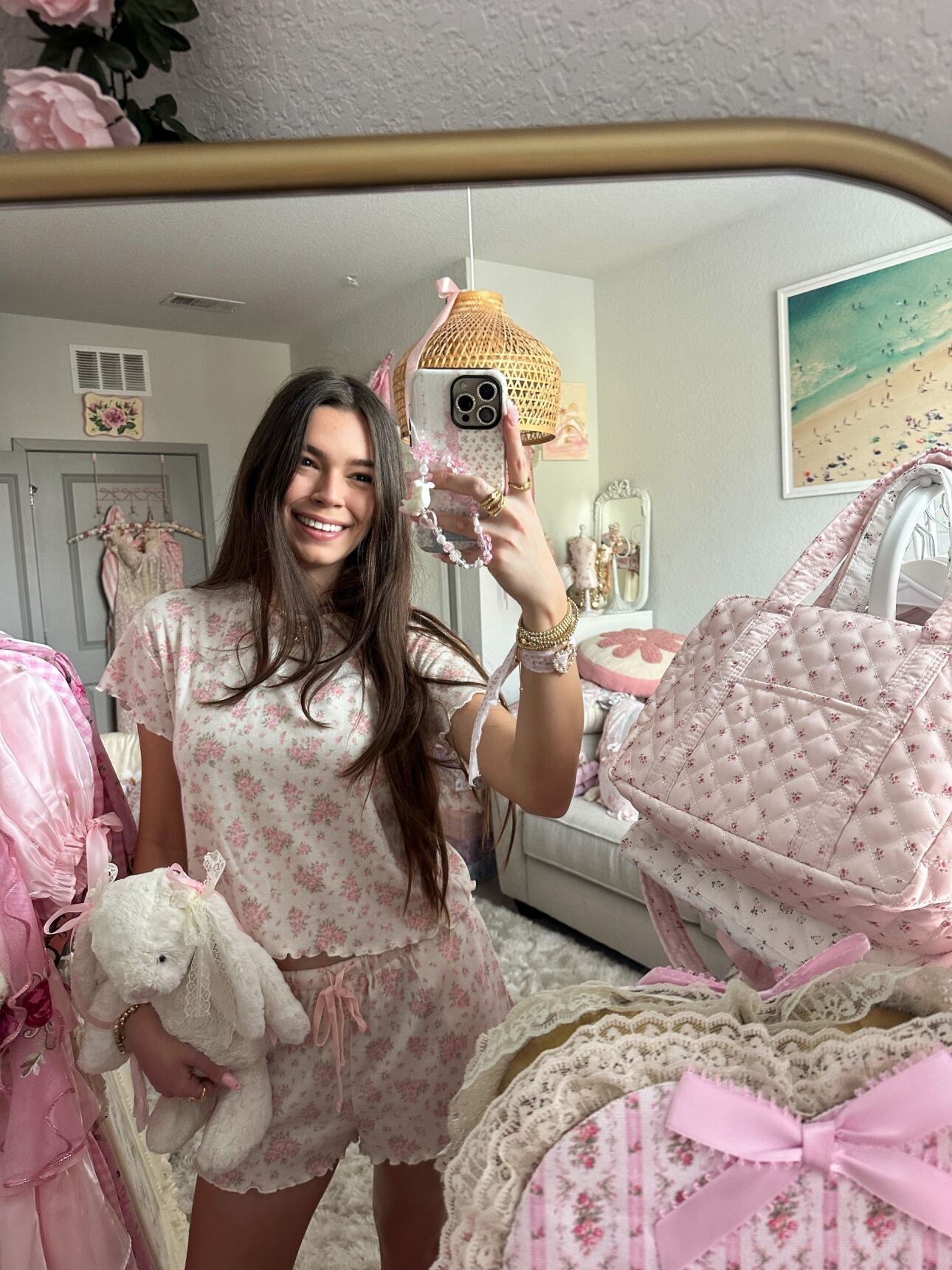 Bouquet Garden Rose Floral Lounge Set