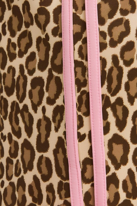 Leoparda bow detail pants