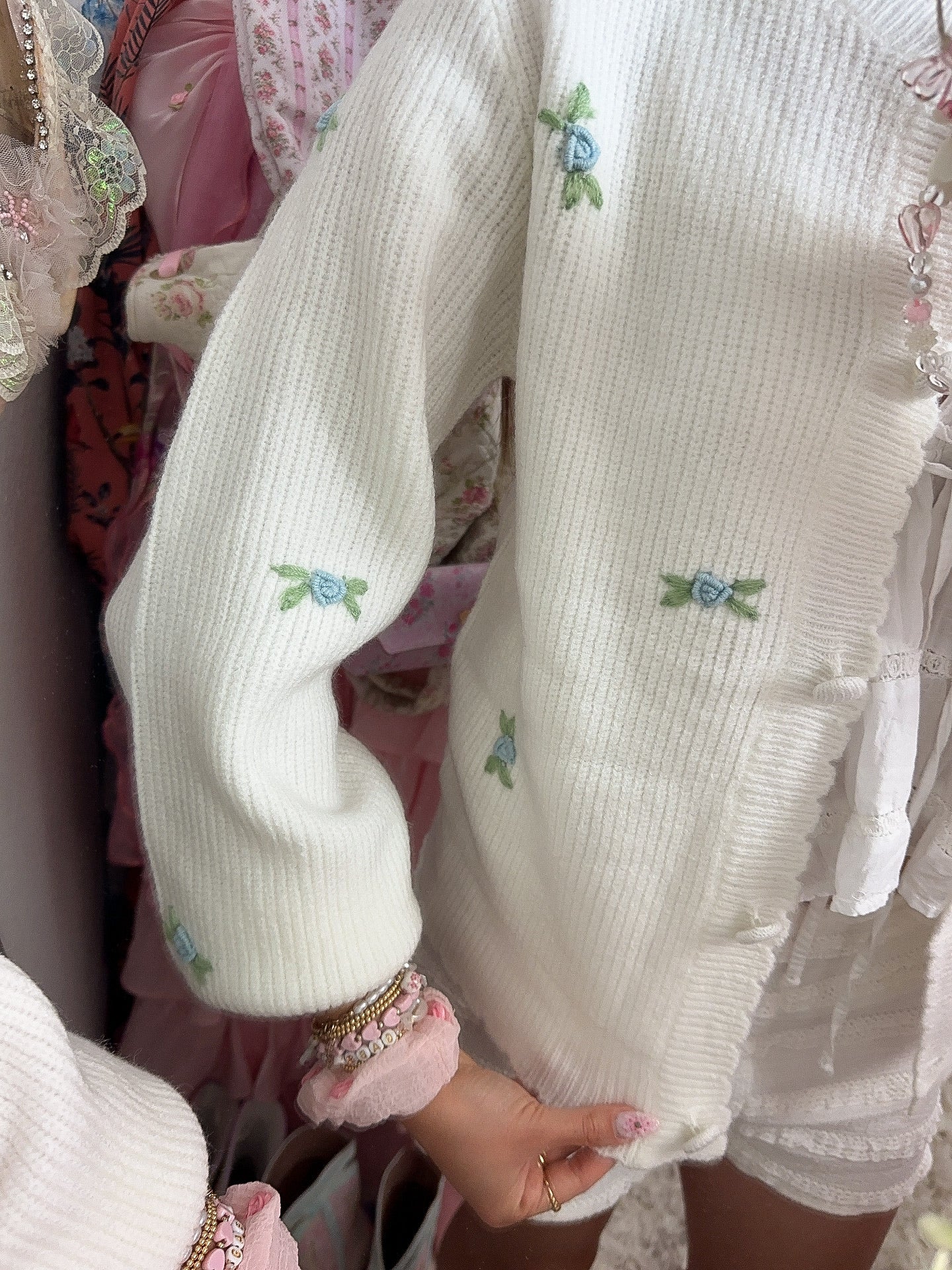 Lily Of The Nile Embroidered Cardigan