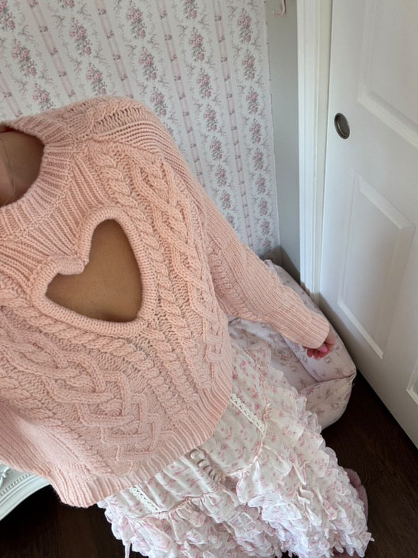 My Heart Beats For You Heart Cut Out Sweater