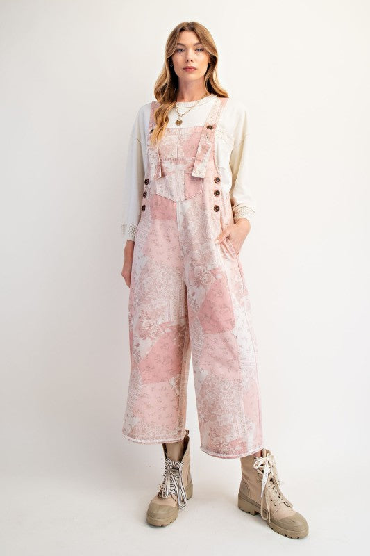 Vintage Patchwork Twill Overalls