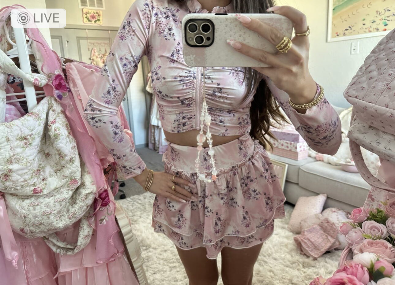 Gymnessa Pink Sportswear Set Jacket and Skort