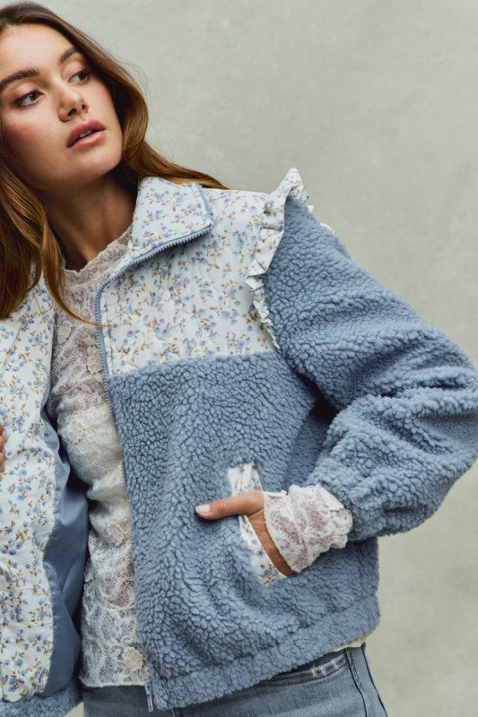 Faux Fur Sherpa Pull Jacket