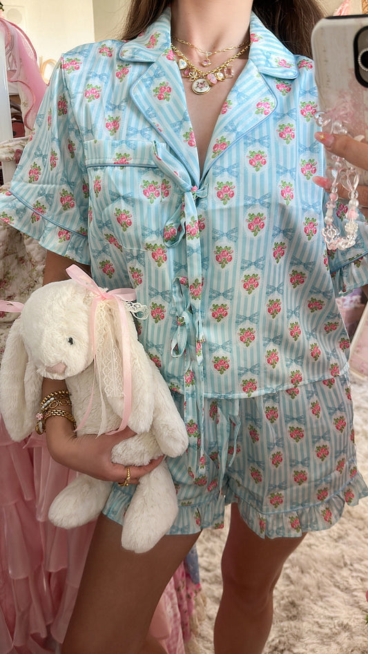 Mariamozy Satin Floral Pajama Set