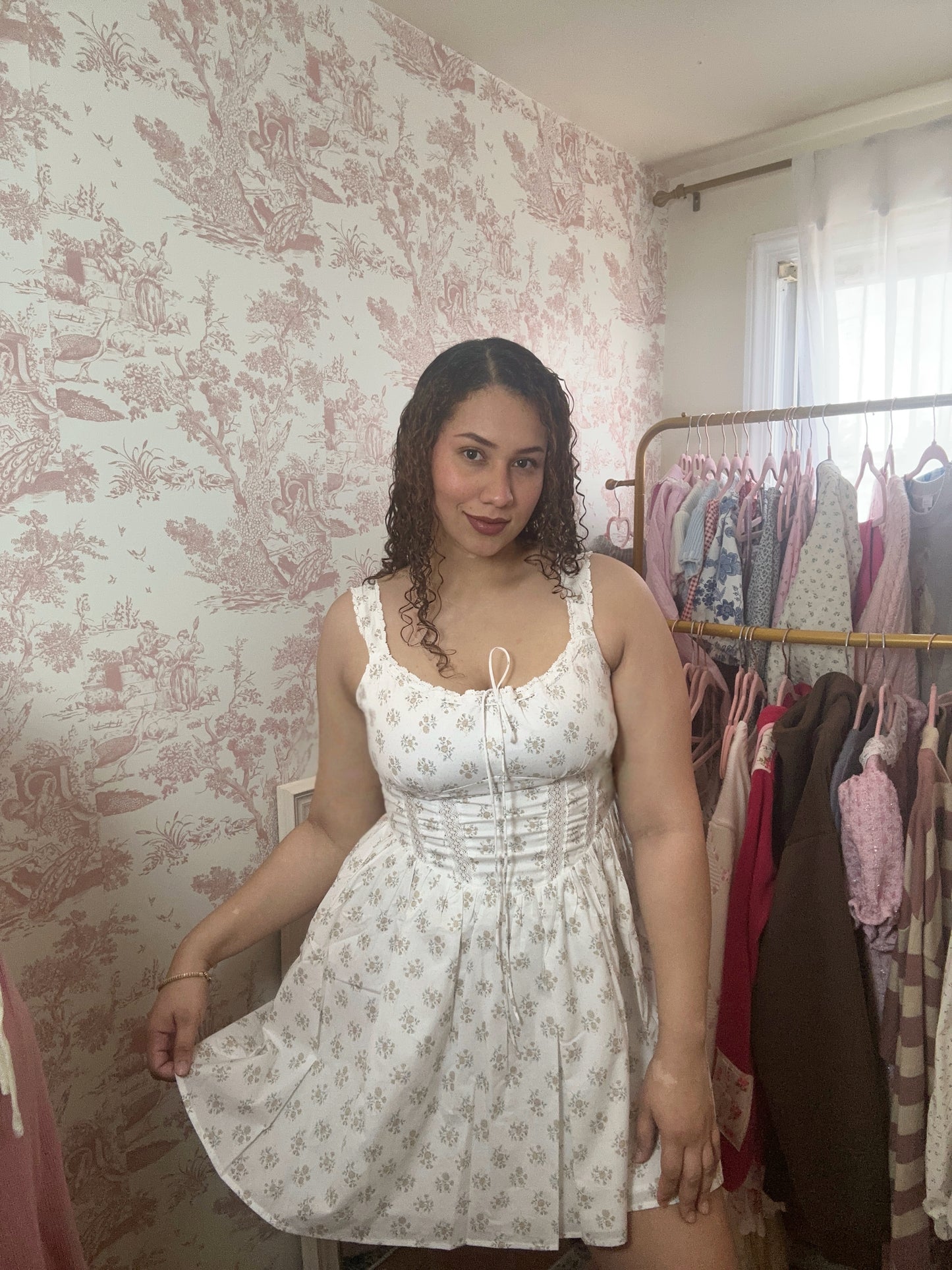 Floriwinkle Corset Cotton Mini Dress