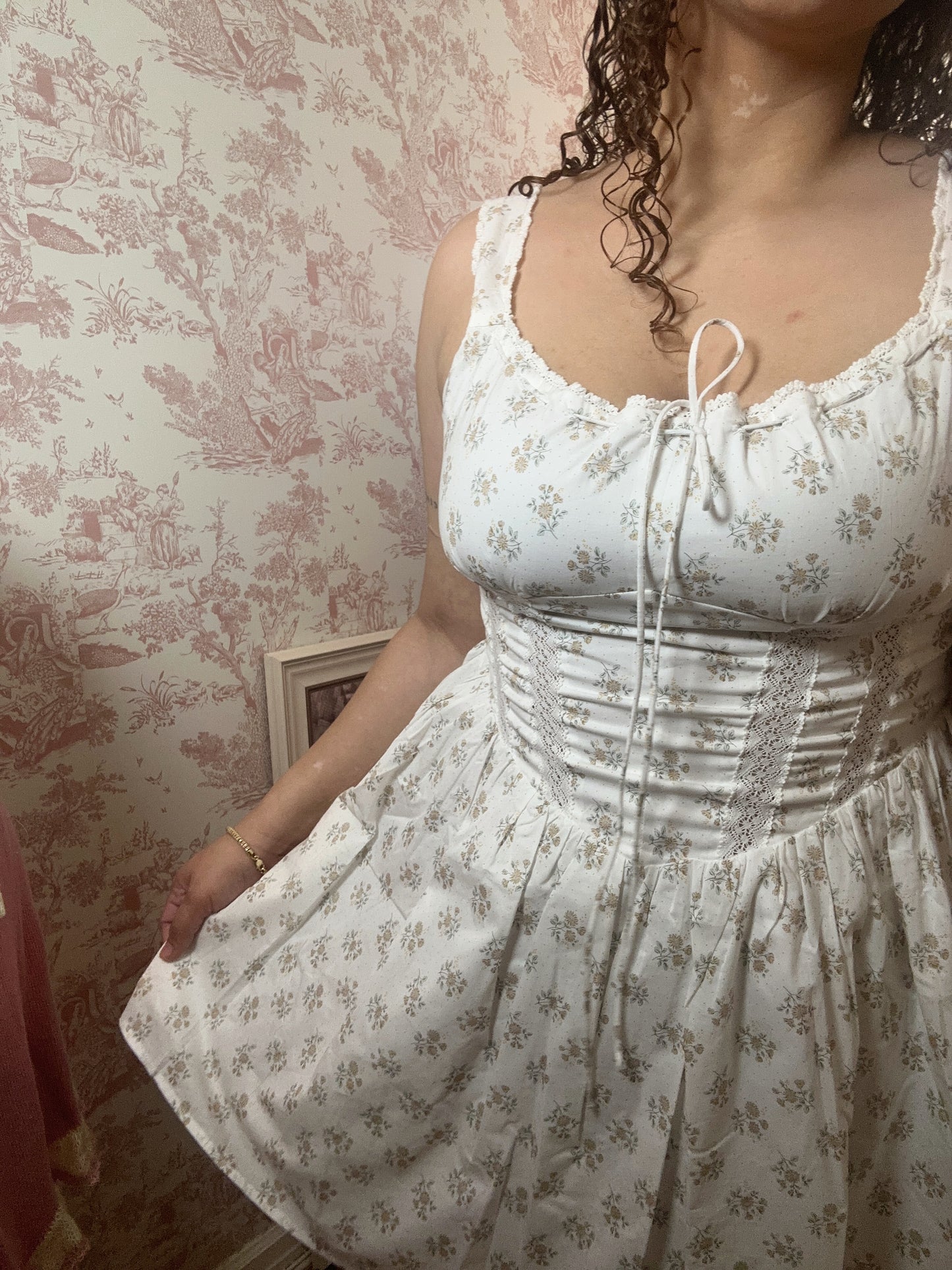 Floriwinkle Corset Cotton Mini Dress