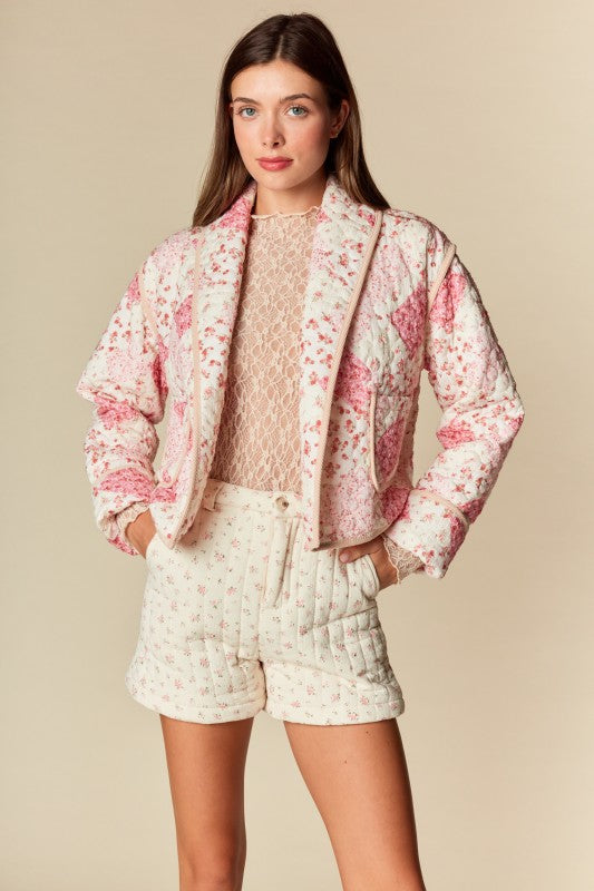 Floral Patchwork Quilted Jacket