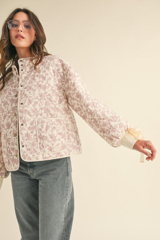 Quilted jacket With Ribbon