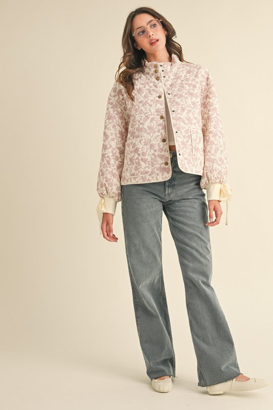 Quilted jacket With Ribbon