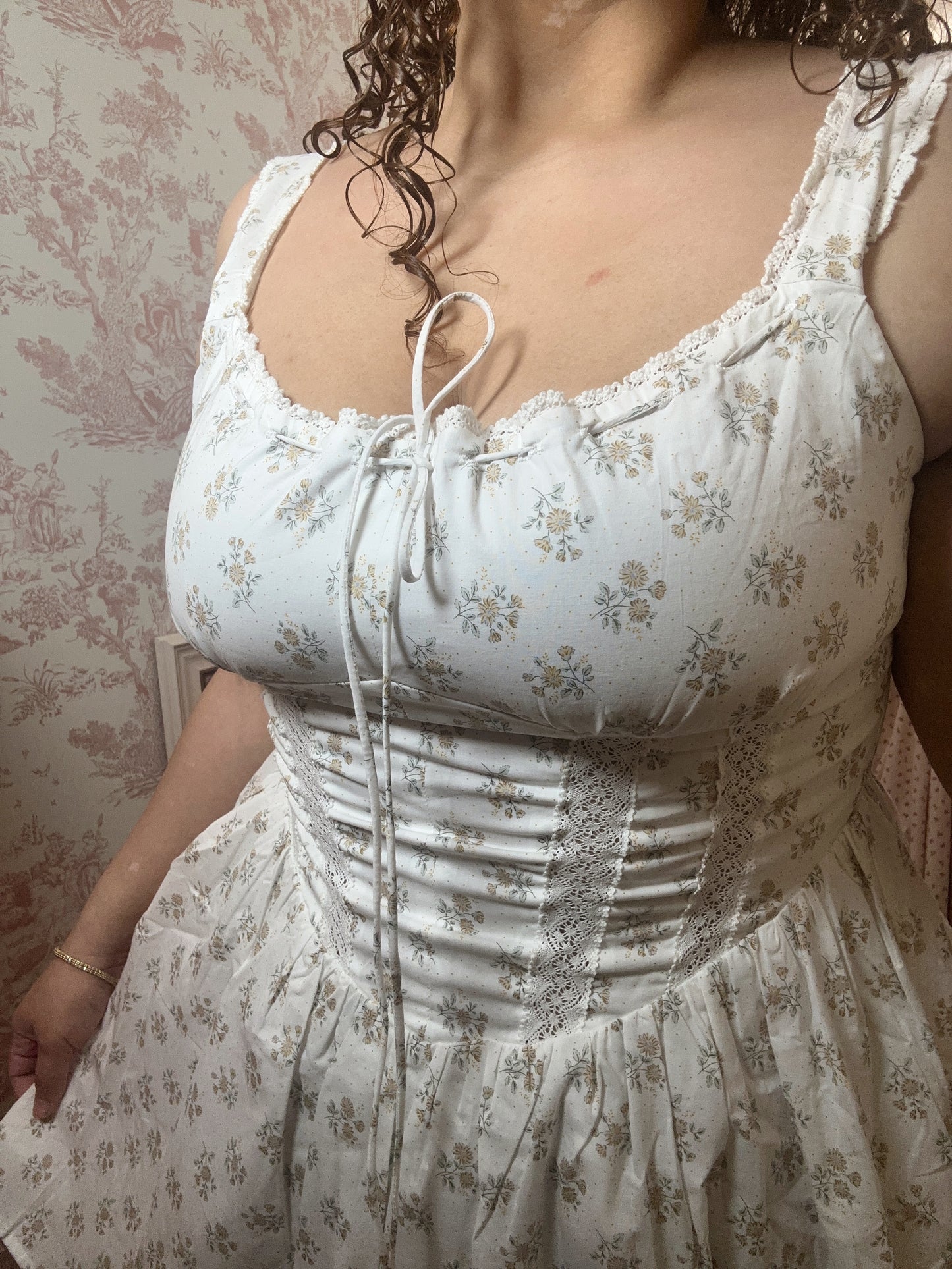 Floriwinkle Corset Cotton Mini Dress