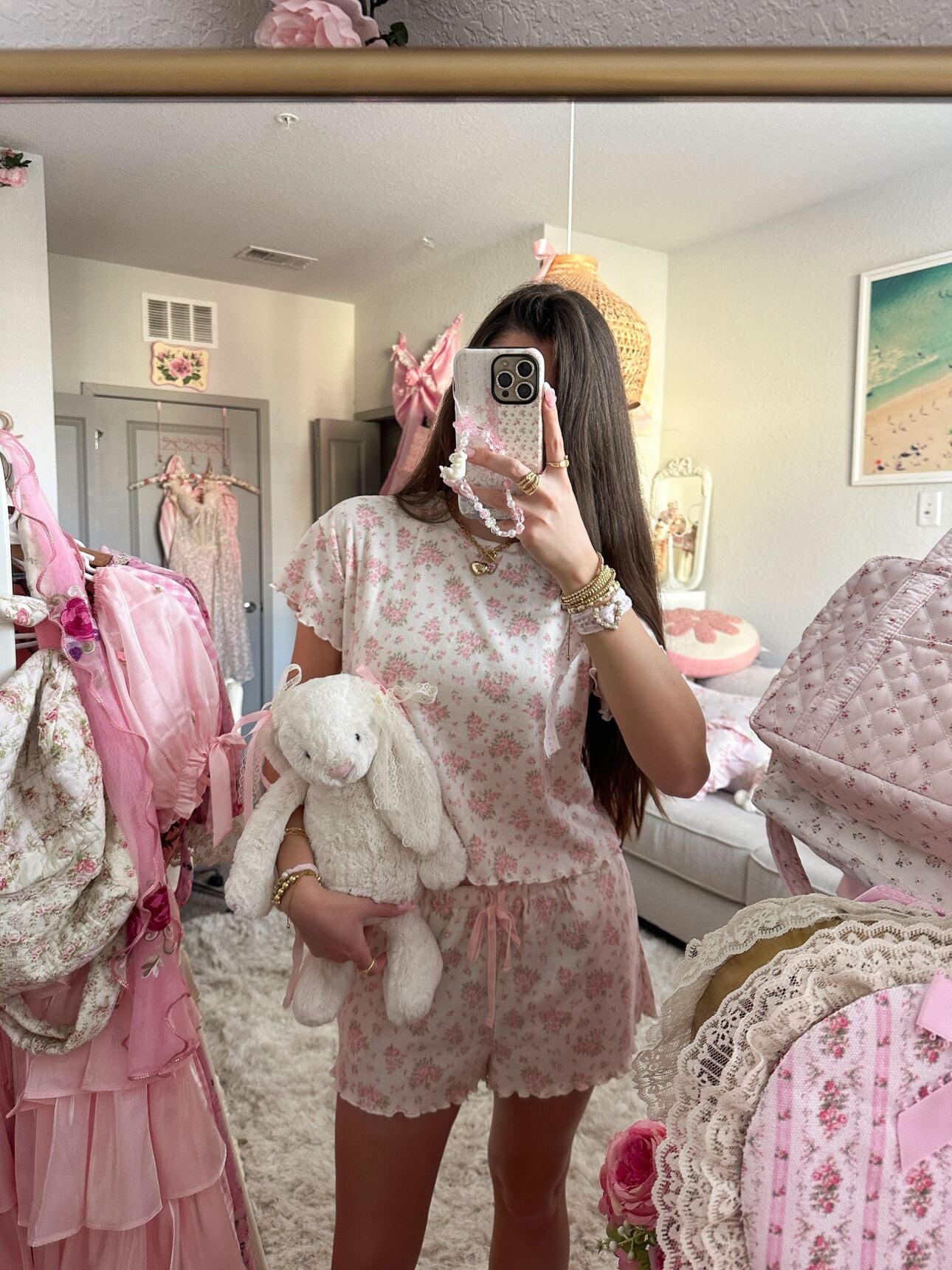 Bouquet Garden Rose Floral Lounge Set