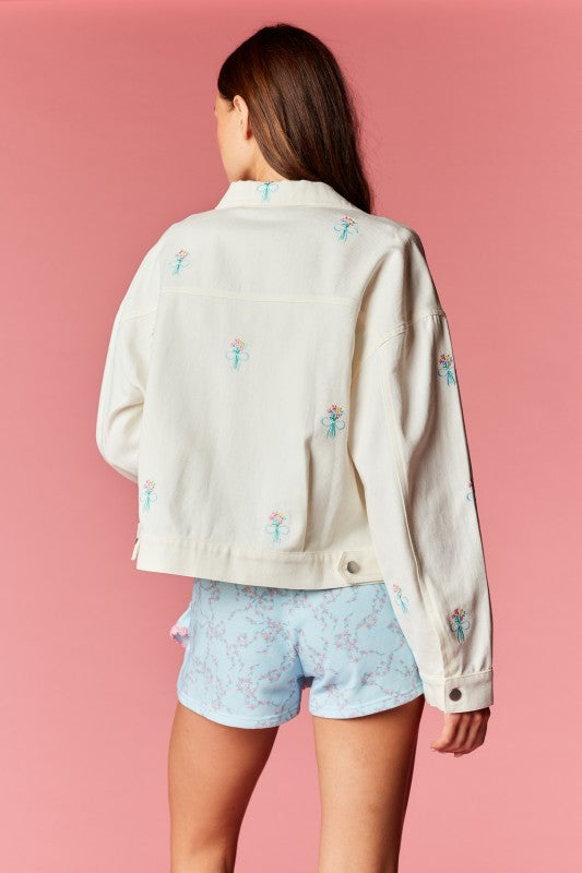 Floral Bouquet Twill Jacket